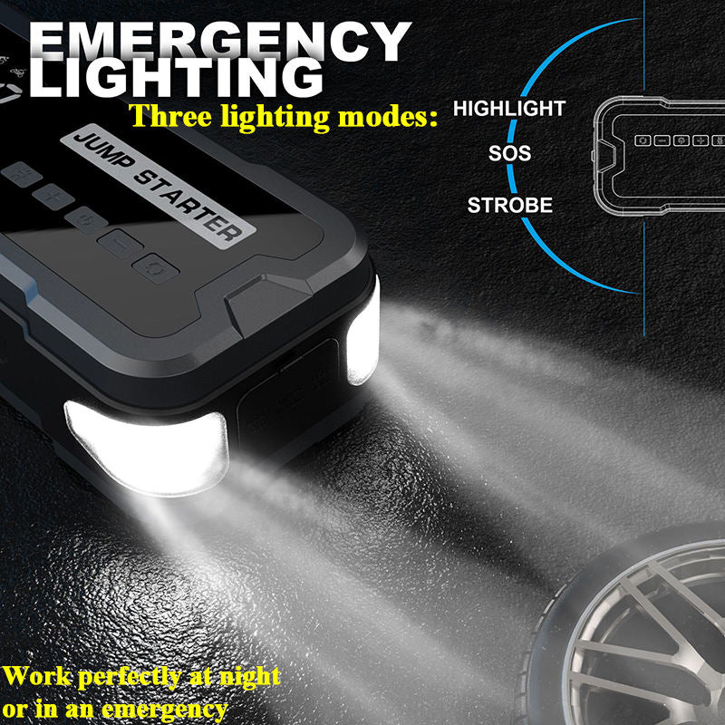 4-in-1 Car Jump Starter – 4000A Battery Booster with 150 PSI Tire Inflator, Power Bank & LED Light